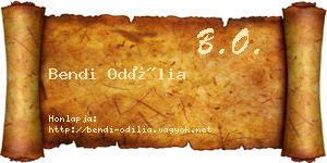 Bendi Odília névjegykártya